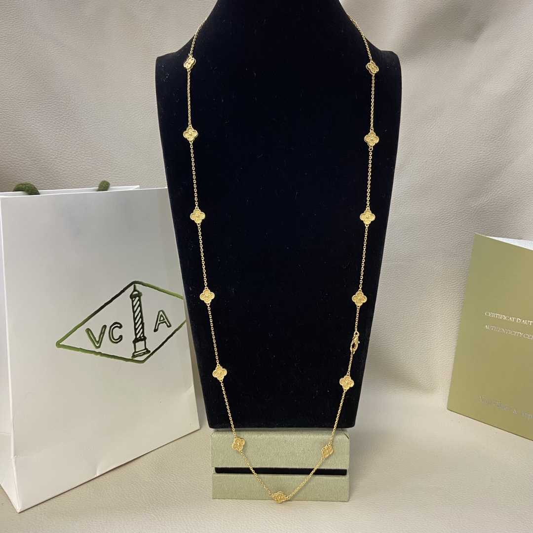 Van Cleef & Arpels Necklace New Gold-Foil Mini Sixteen-Petal Necklace