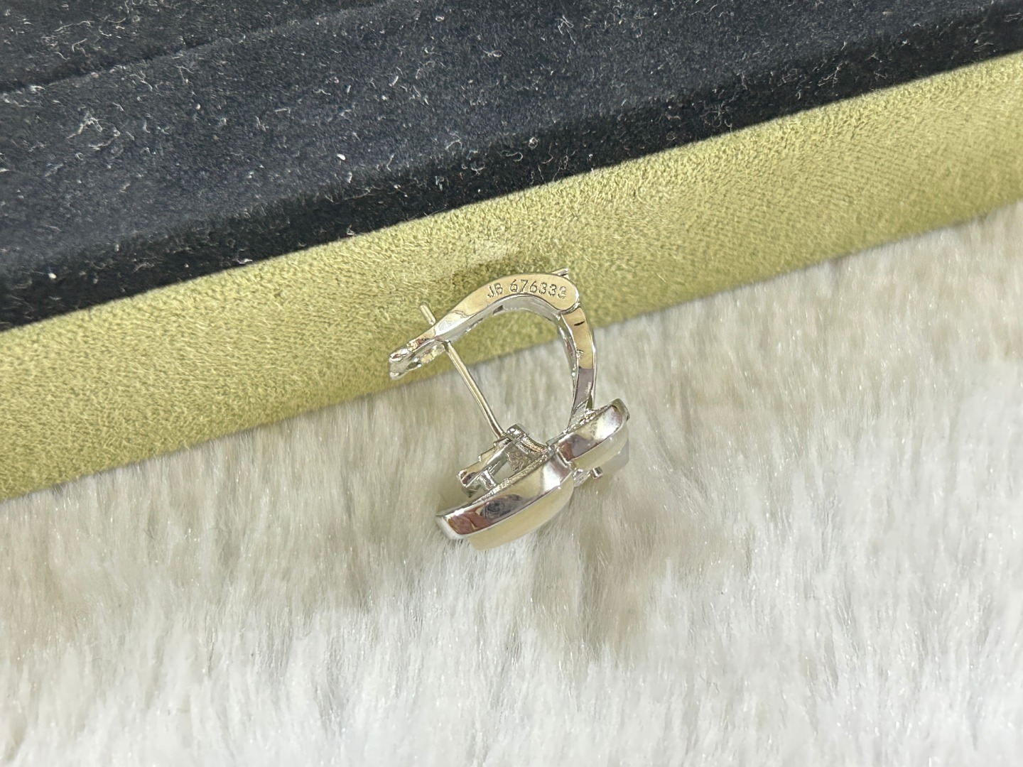 VCA Van Cleef & Arpels Butterfly White Mother-of-Pearl Ear Clips in Platinum, Rose Gold, and Yellow Gold