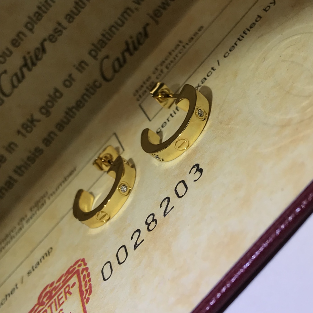 Cartier Earrings Classic Screw Earrings With Diamonds Without Diamonds Gold White Gold Rose Gold