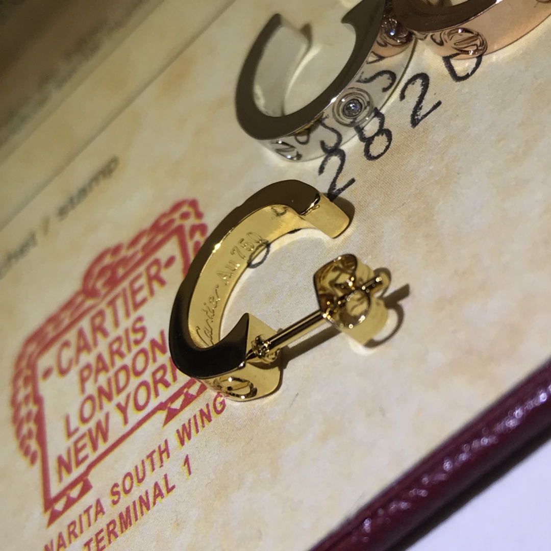 Cartier Earrings Classic Screw Earrings With Diamonds Without Diamonds Gold White Gold Rose Gold