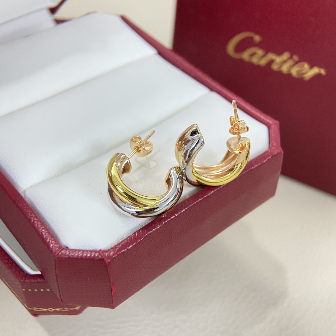 Cartier Earrings New Three-Color Triple Hoop Earrings