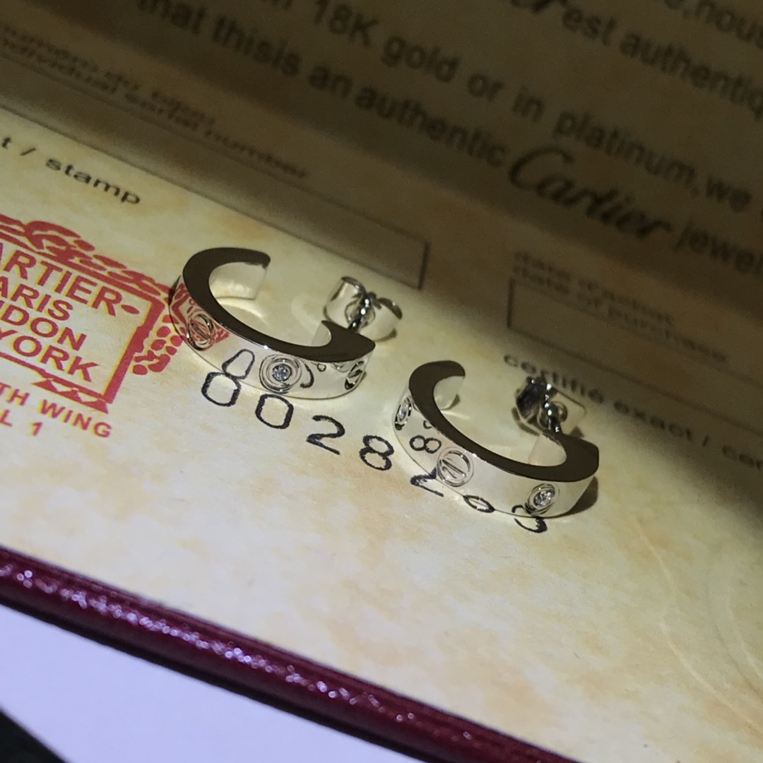 Cartier Earrings Classic Screw Earrings With Diamonds Without Diamonds Gold White Gold Rose Gold