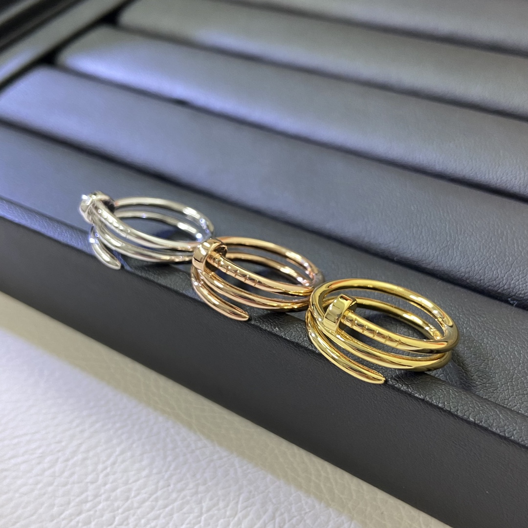 Cartier Ring New Smooth Triple Band Nail Ring Size: 6, 7, 8