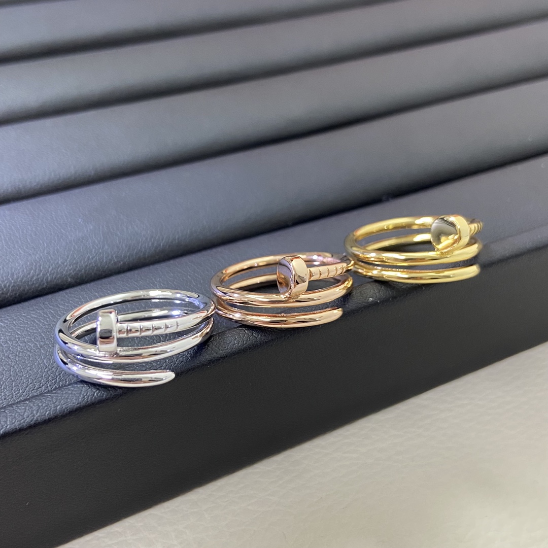 Cartier Ring New Smooth Triple Band Nail Ring Size: 6, 7, 8