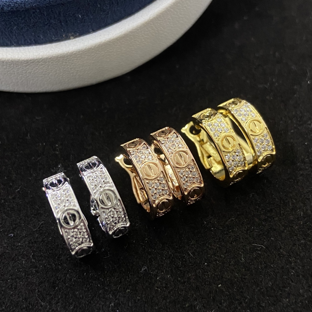 Cartier Earrings, New Three-Row Diamond Starry Earrings