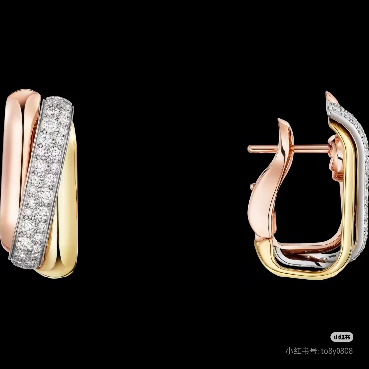 Cartier Ear Clips New Three-Color Diamond-Studded Ear Clips