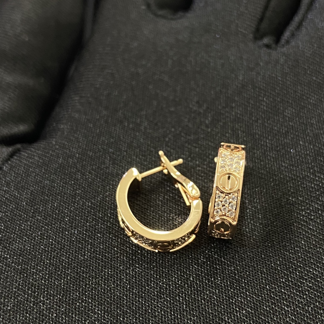 Cartier Earrings, New Three-Row Diamond Starry Earrings