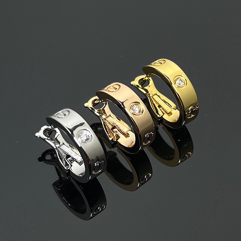 Cartier Earrings New Screw-Set Diamond Stud Earrings