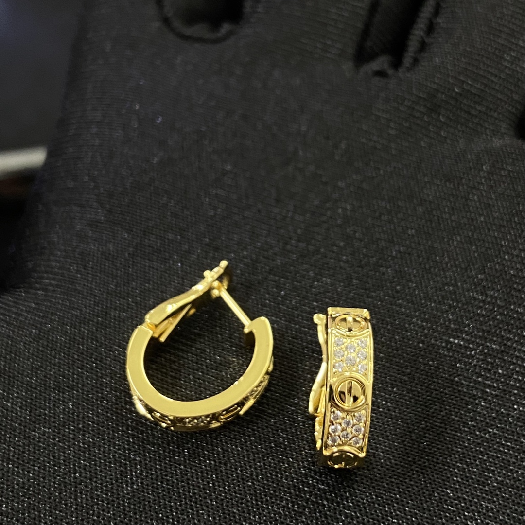 Cartier Earrings, New Three-Row Diamond Starry Earrings