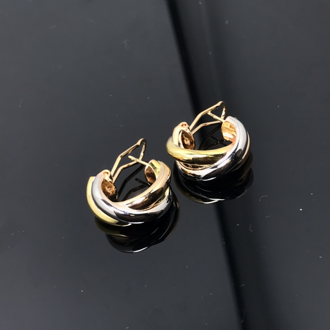 Cartier Ear Clips New Three-Color Diamond Studded Ear Clips