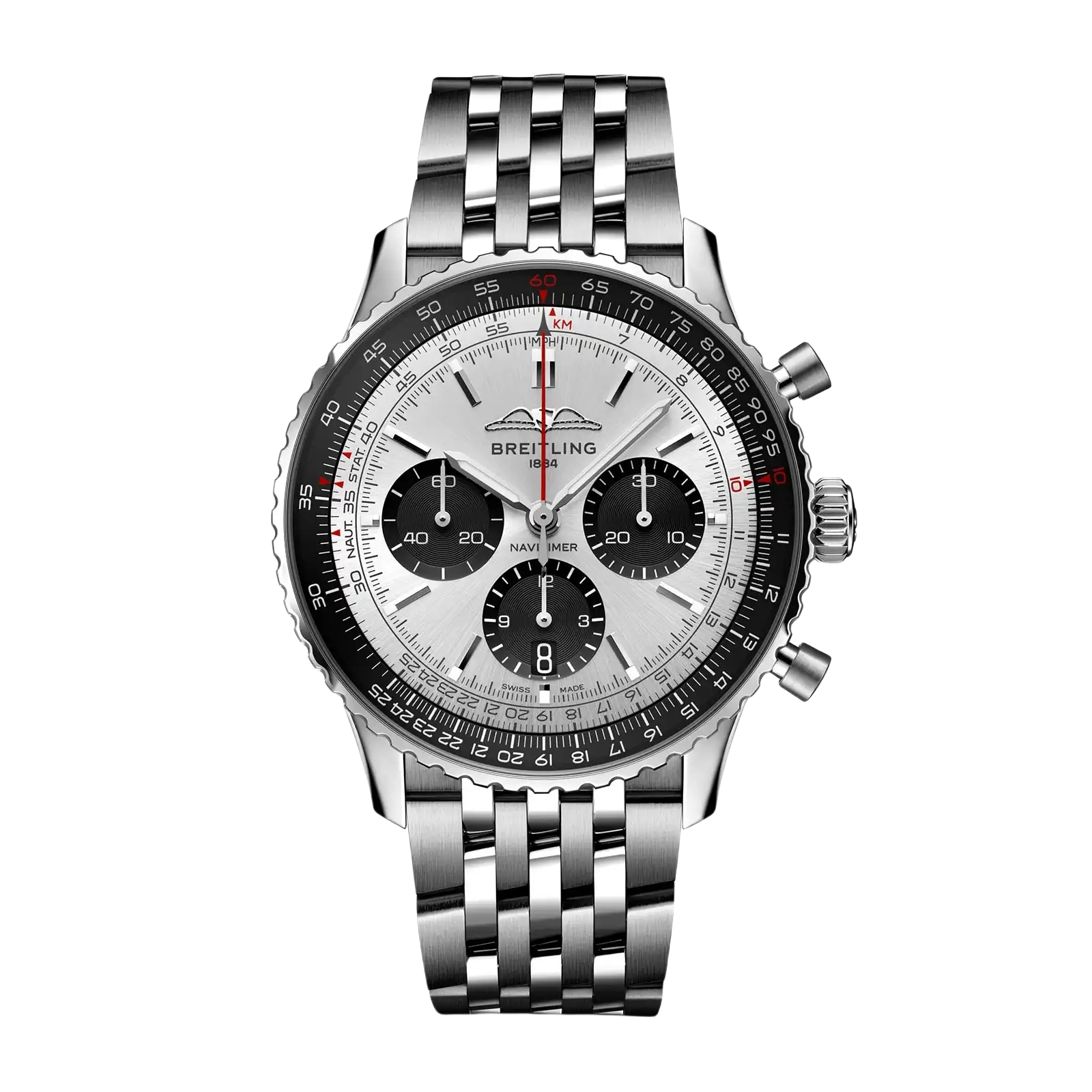 Navitimer B01 Chronograph Silver 43mm Mens Watch