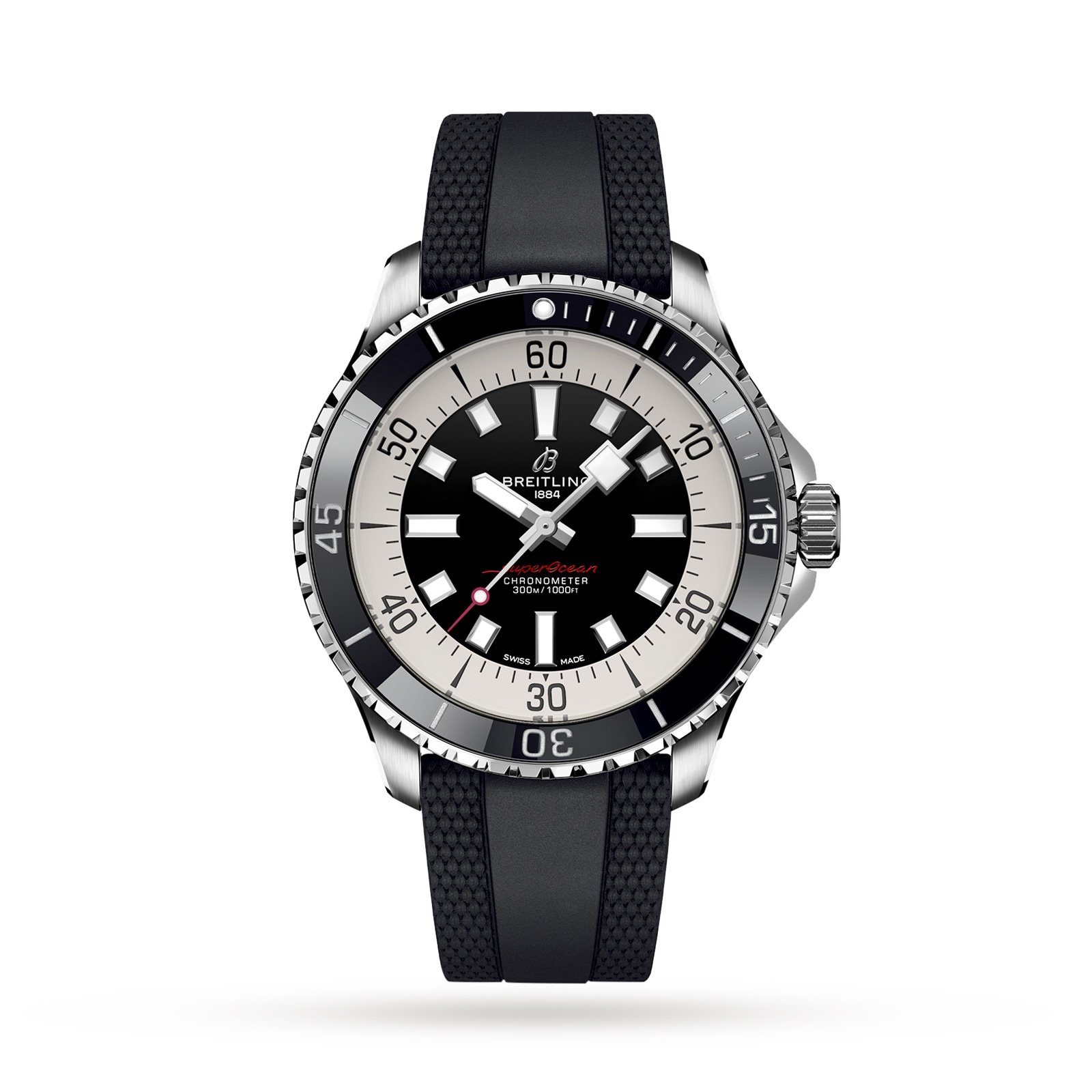 Superocean Black Rubber 44mm Mens Watch