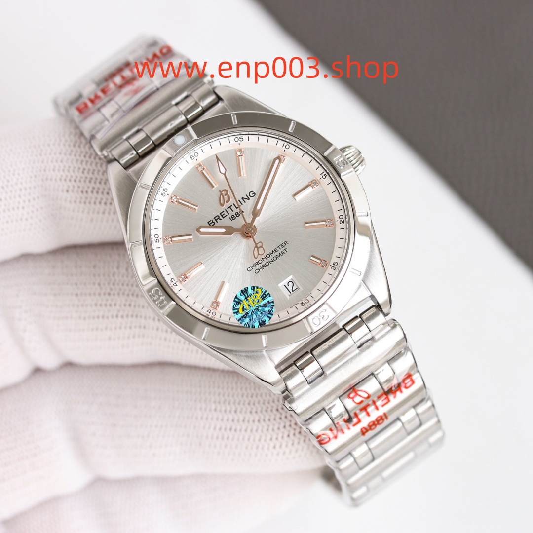 Chronomat In Steel With White Diamond Dial 36mm Ladies Watch
