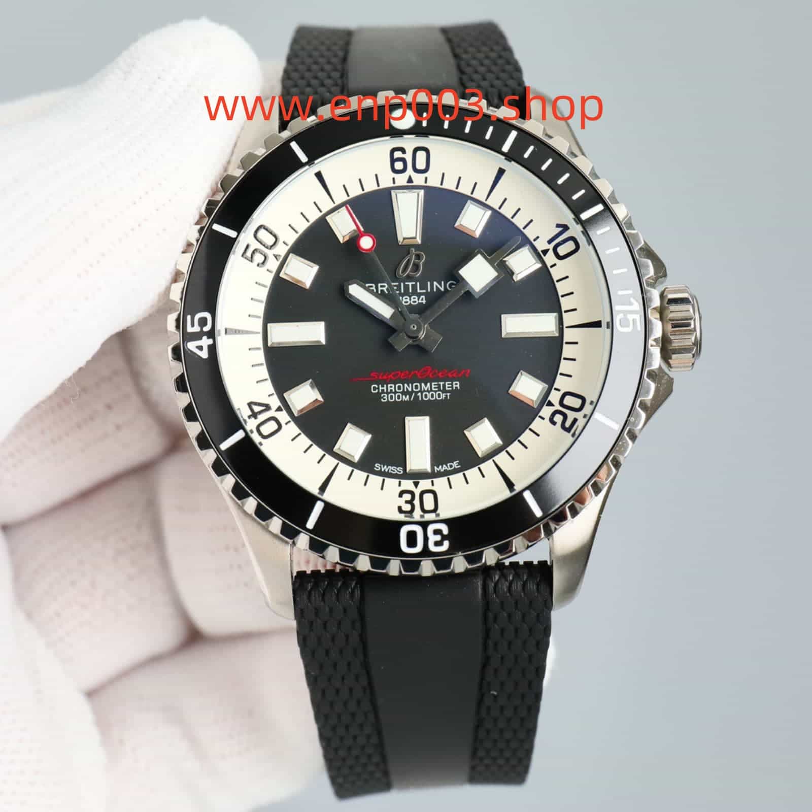 Superocean Black Rubber 44mm Mens Watch