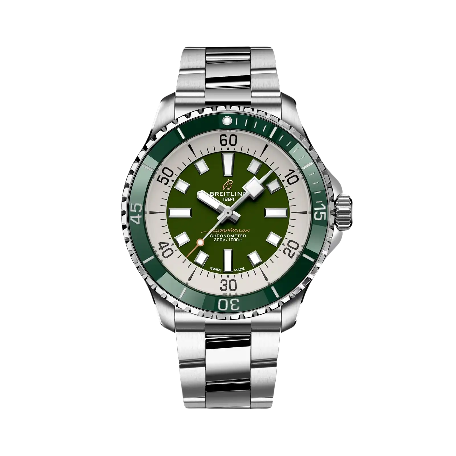 Superocean Automatic Green Dial Steel 44mm Men Watch