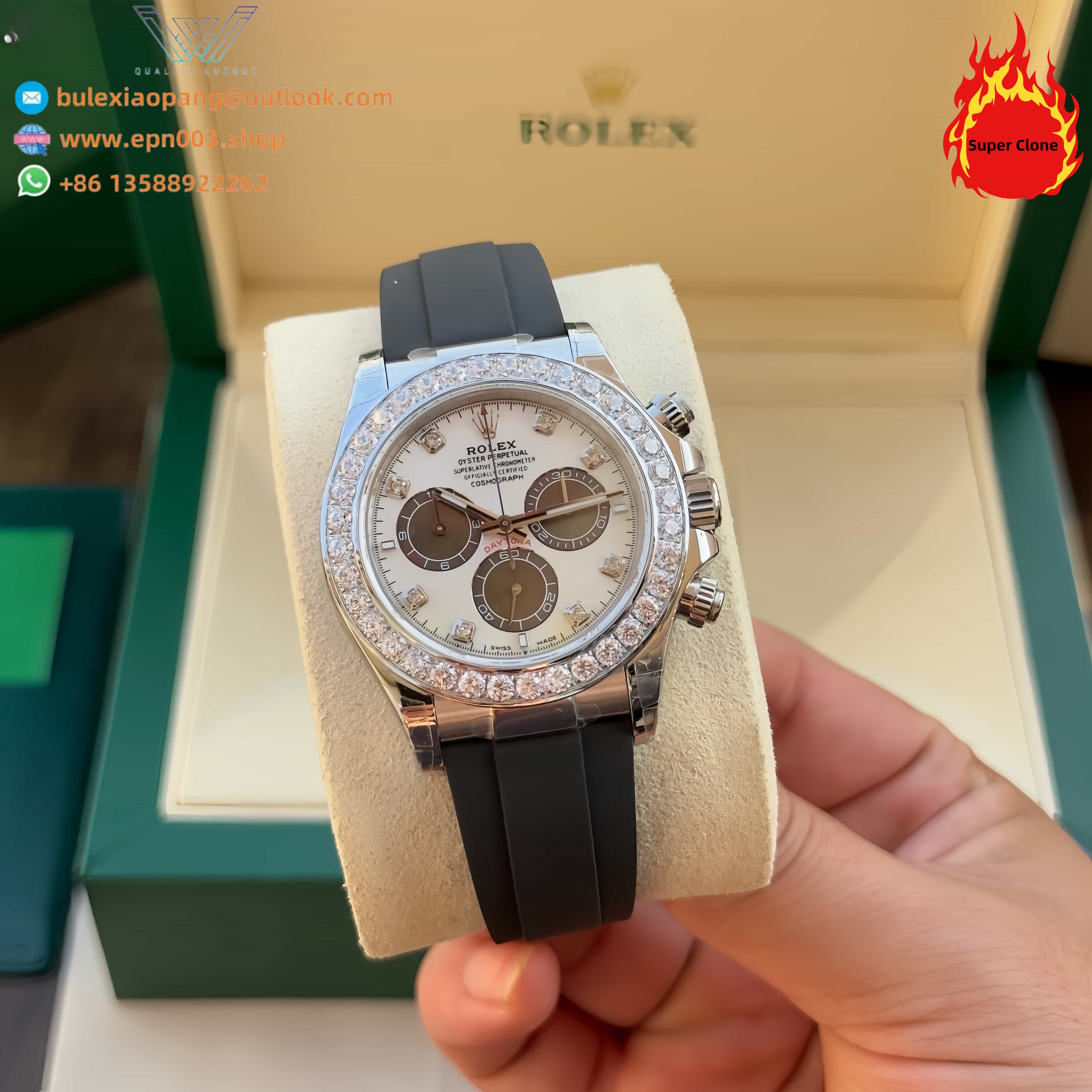 Daytona 126589RBR Platinum Diamond Mother-of-Pearl Dial 40mm