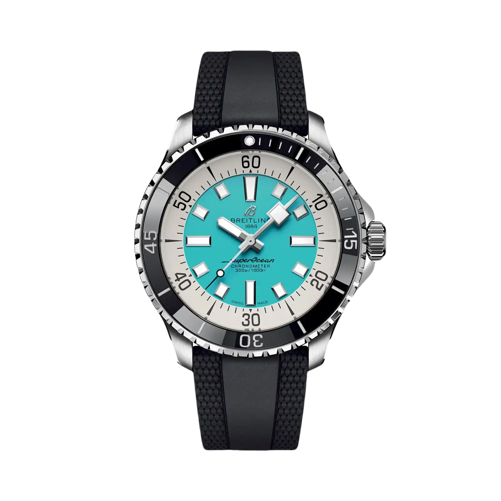 Superocean Turquoise Rubber 44mm Mens Watch