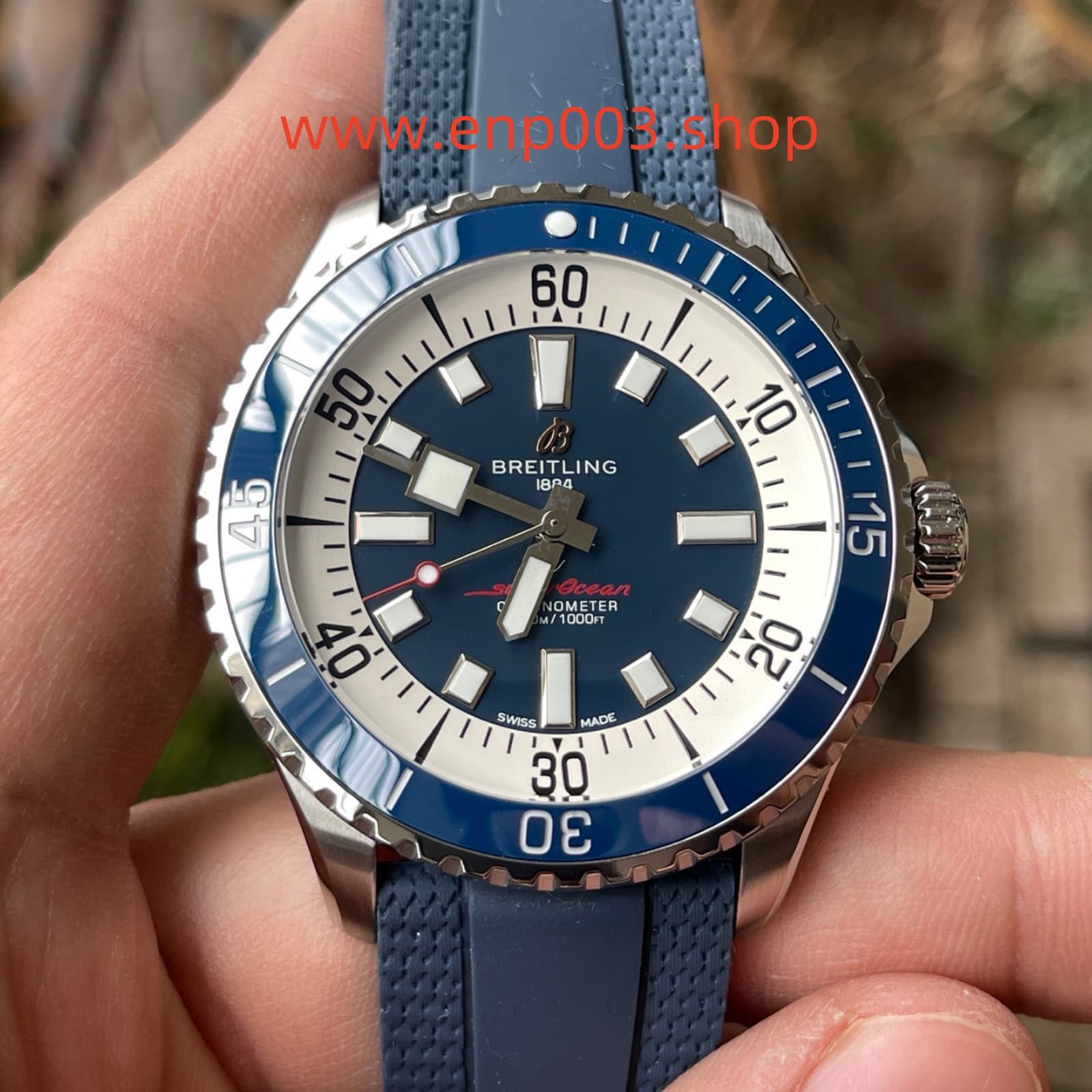 Superocean Blue Rubber 42mm Mens Watch