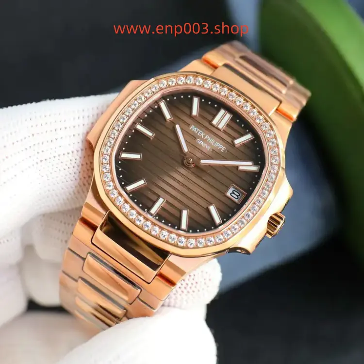 Nautilus 5711 18K rose gold case Band diamond 35.2mm Women Watch
