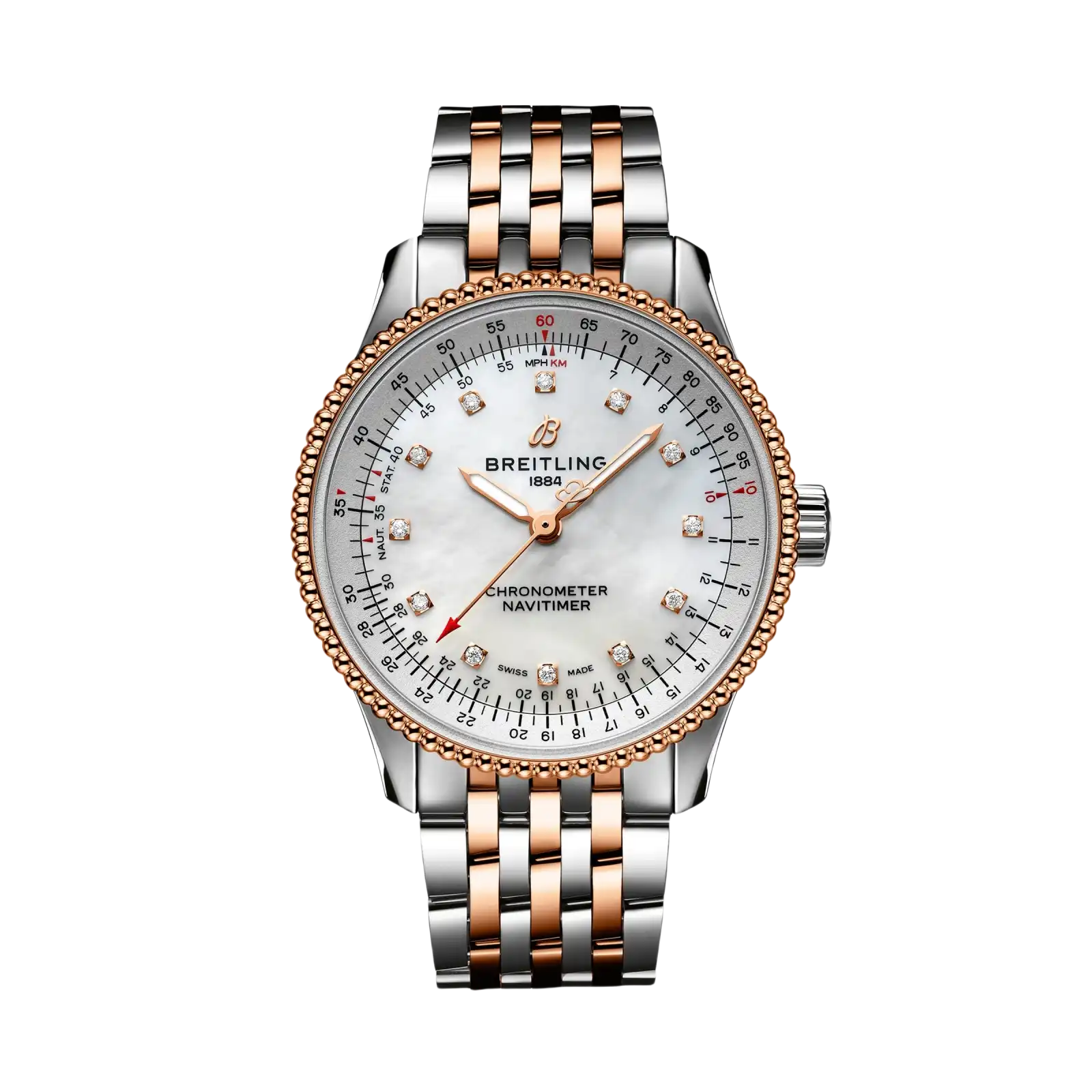 Navitimer Automatic Stainless Steel & 18k Red Gold 35mm Ladies Watch