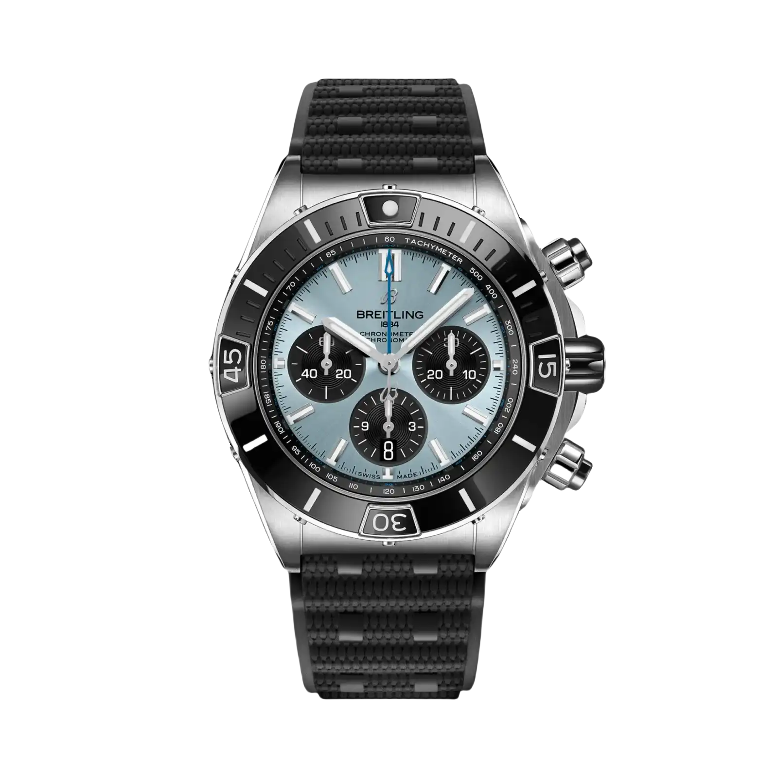 Super Chronomat B01 Stainless Steel & Platinum - Ice Blue 44mm Men Watch