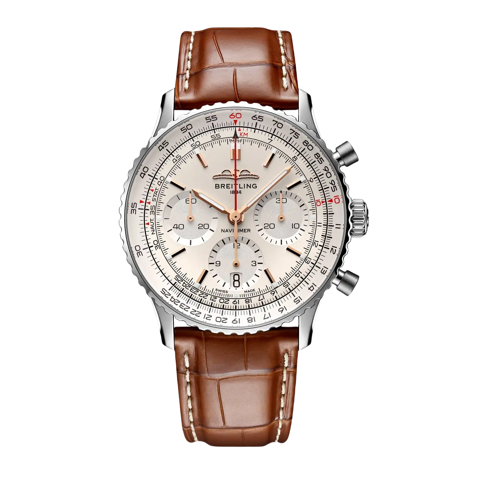 Navitimer B01 Chronograph Silver 41mm Mens Watch