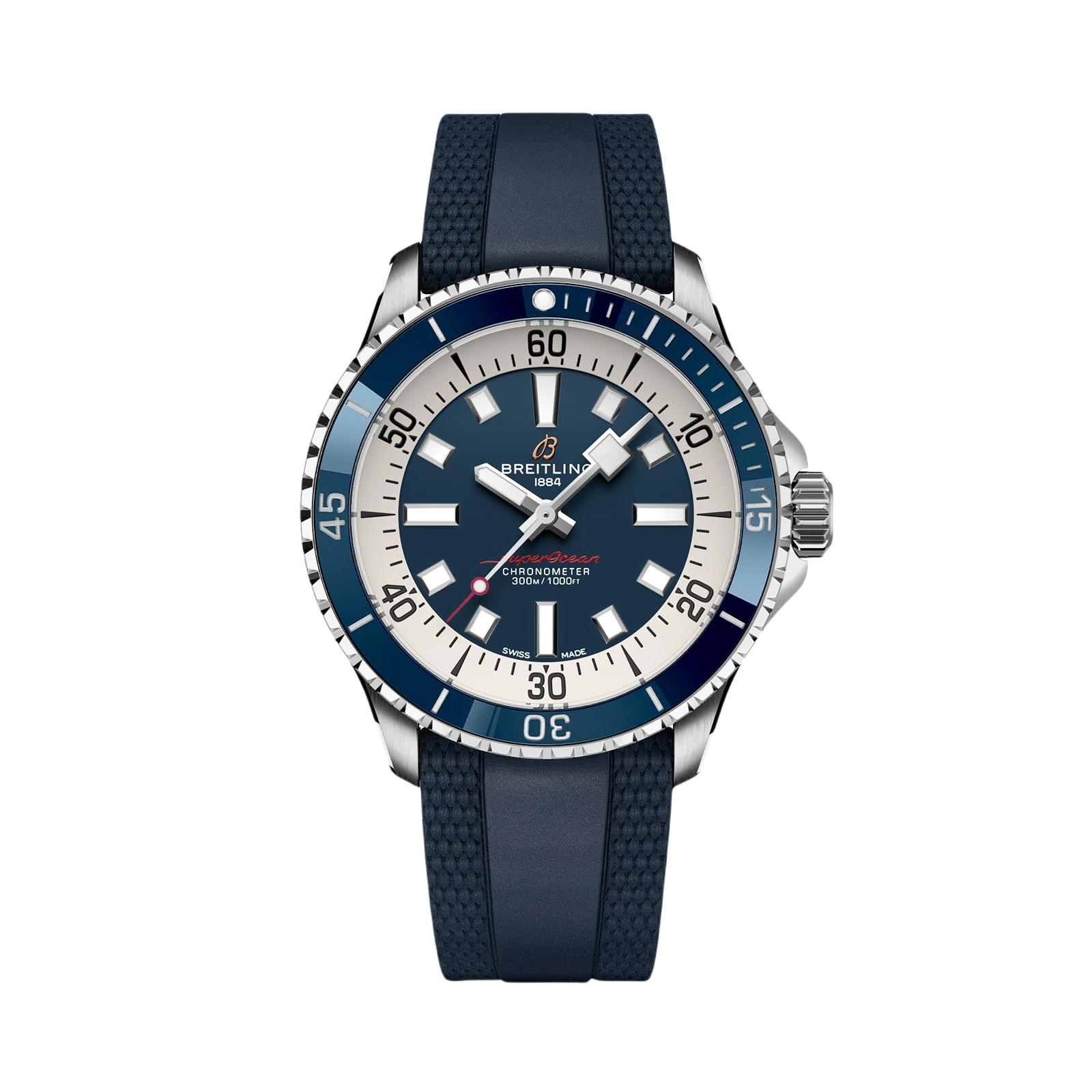 Superocean Blue Rubber 42mm Mens Watch