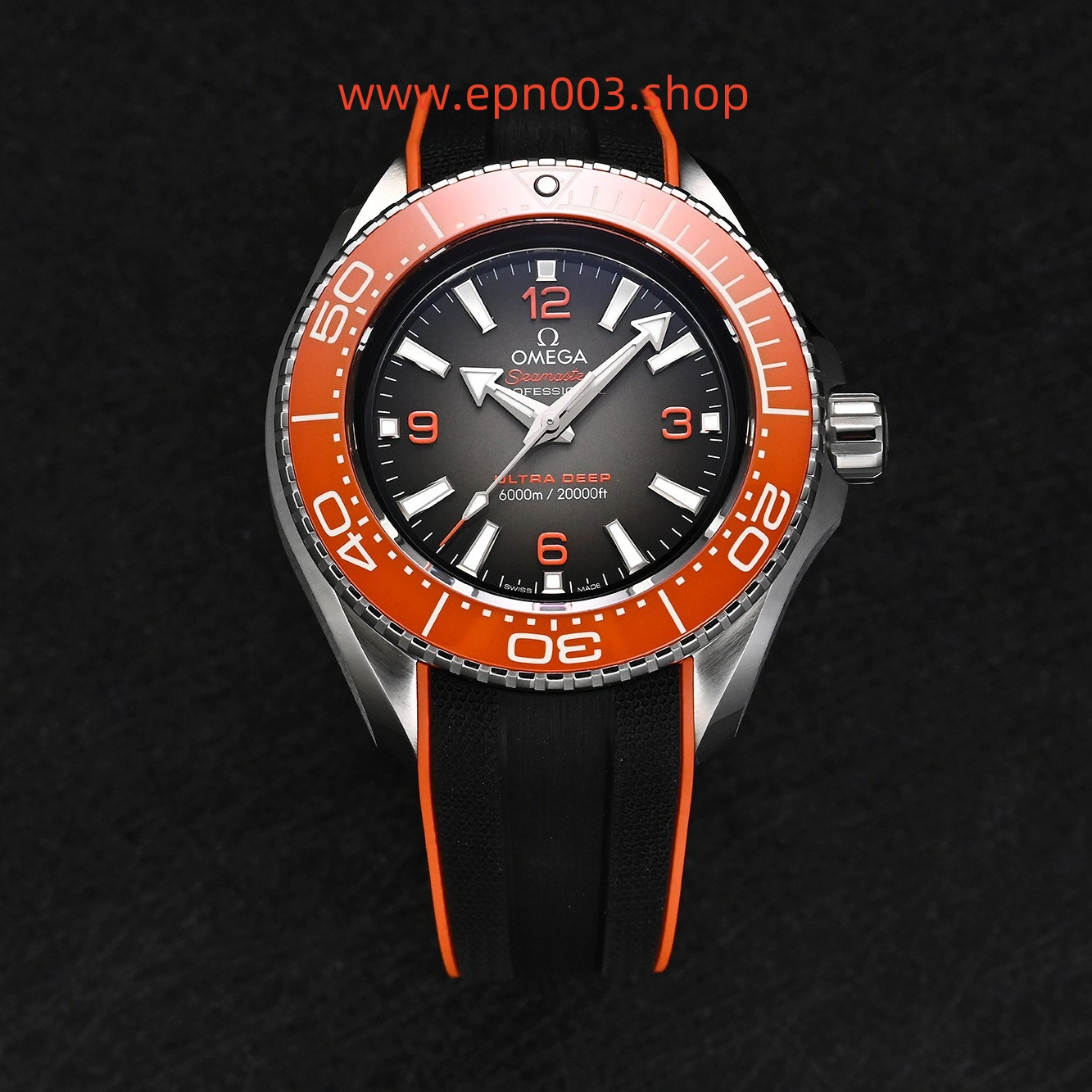 Seamaster Planet Ocean 6000m 45.5mm O-Megasteel On Rubber Strap - Mens Watch