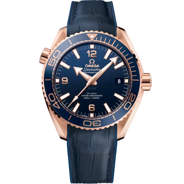Seamaster Planet Ocean 600m 43.5mm Senda™ Gold On Leather Strap With Rubber Lining Mens Watch