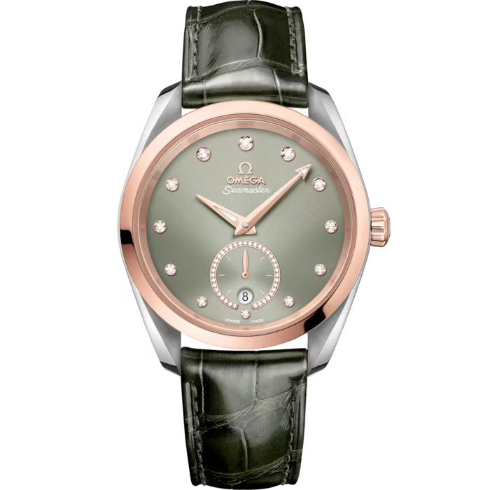 Seamaster Aqua Terra 150M Steel ‑ Sedna™ Gold On Leather Strap Ladies Watch