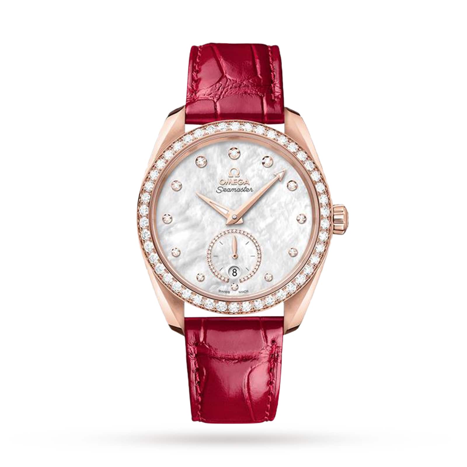 Seamaster Aqua Terra 150M Sedna™ Gold On Leather Strap 38mm Ladies' watches