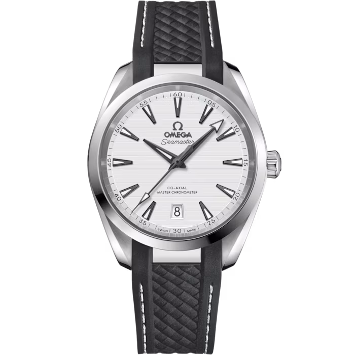 Aqua Terra Seamaster 38mm Steel On Rubber Strap Men Watch