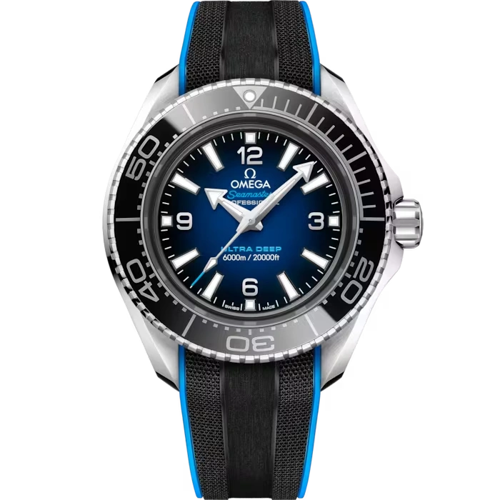 Seamaster Planet Ocean 6000M 45.5mm  O-Megasteel On Rubber Strap-Mens Watch