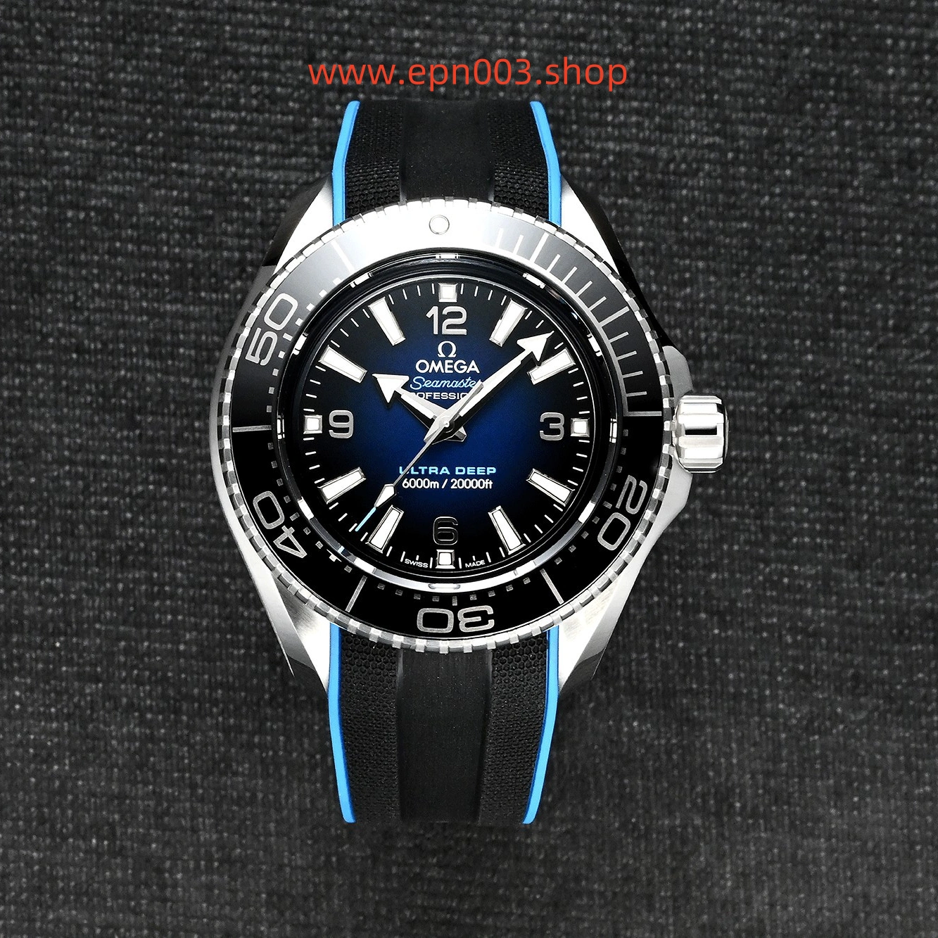 Seamaster Planet Ocean 6000M 45.5mm  O-Megasteel On Rubber Strap-Mens Watch