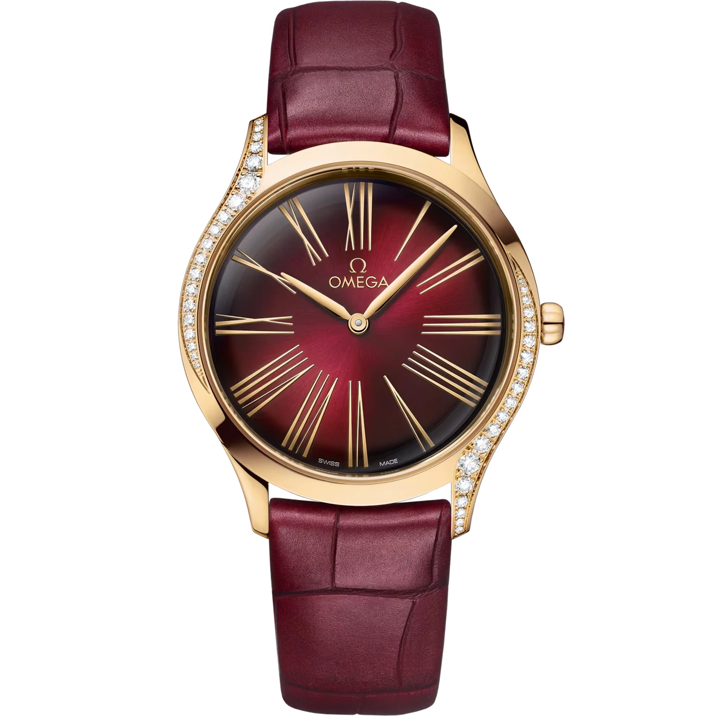 De Ville Tresor 36mm Moonshine™ gold on leather strap Quartz
