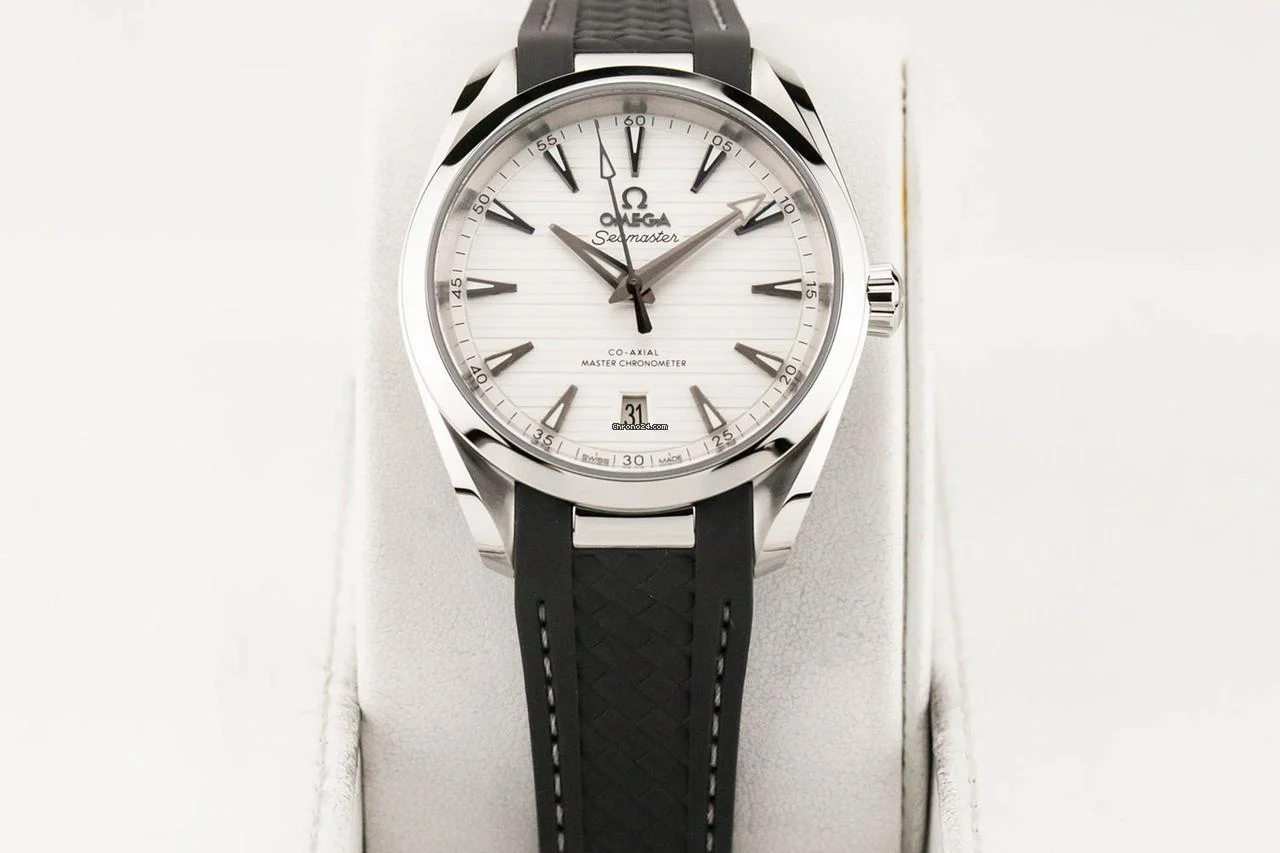 Aqua Terra Seamaster 38mm Steel On Rubber Strap Men Watch