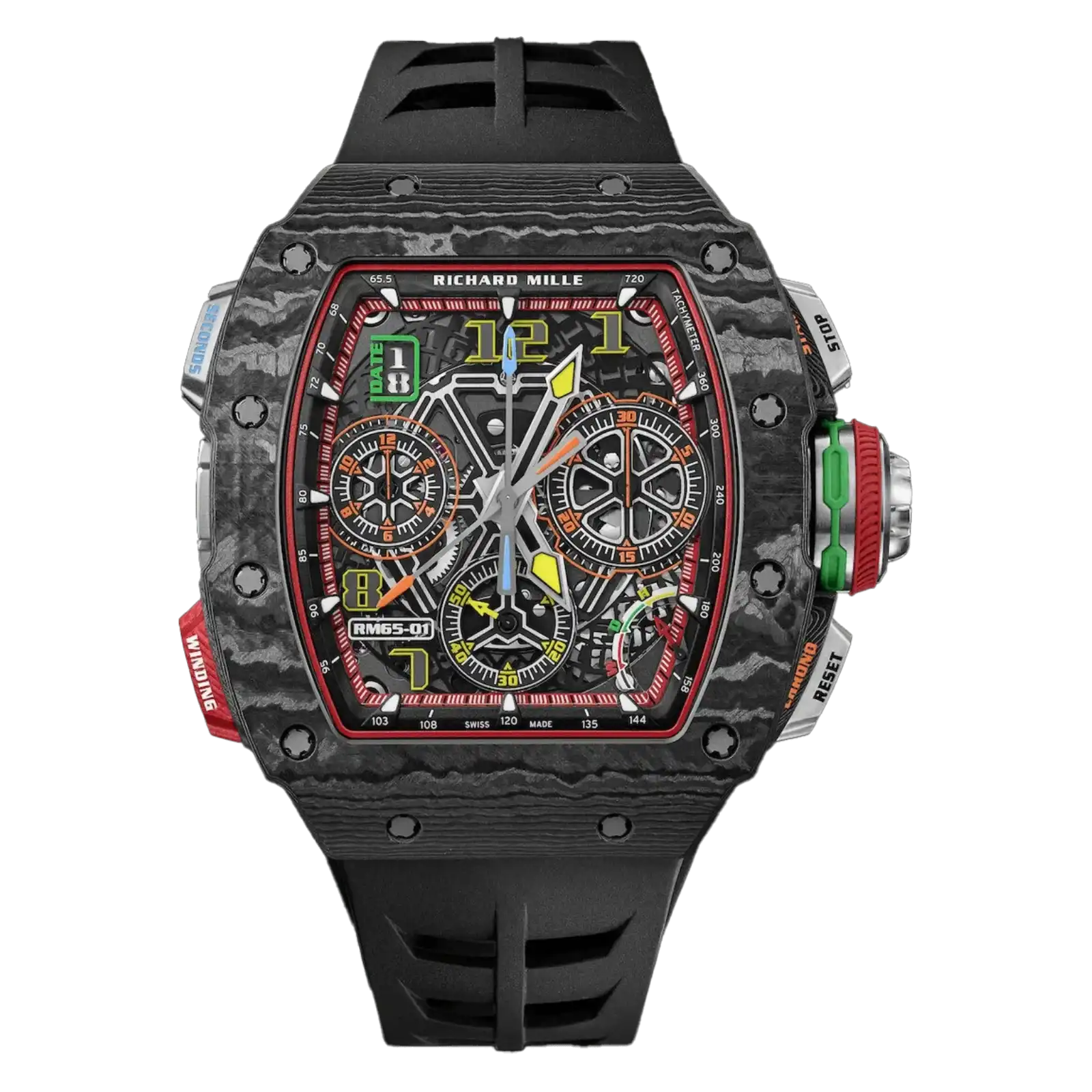 RM 65-01 BLACK CARBON AUTOMATIC WINDING SPLIT-SECONDS CHRONOGRAPH