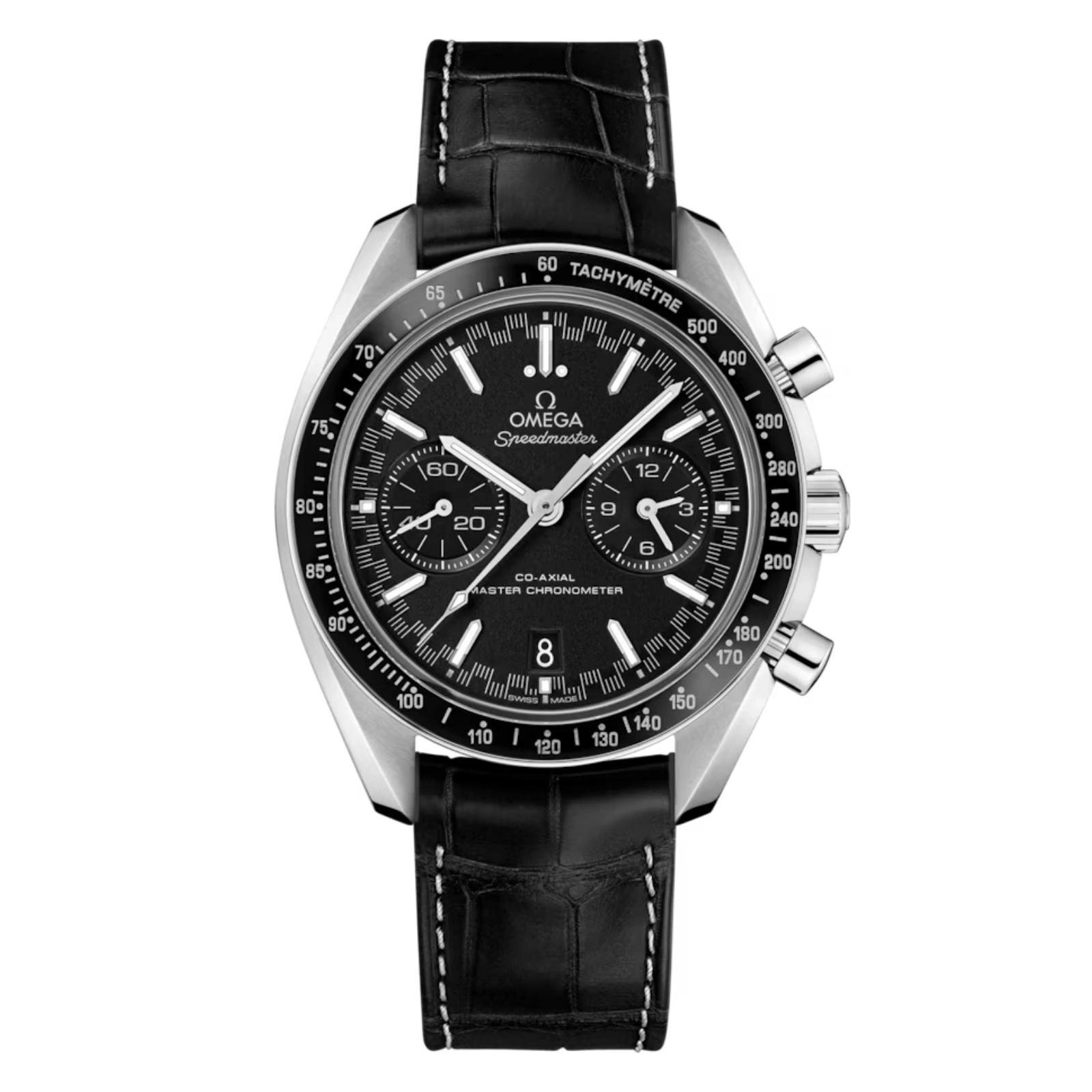 Speedmaster Two Counters Super Racing steel on leather strap 44.25mm - Men's Watch