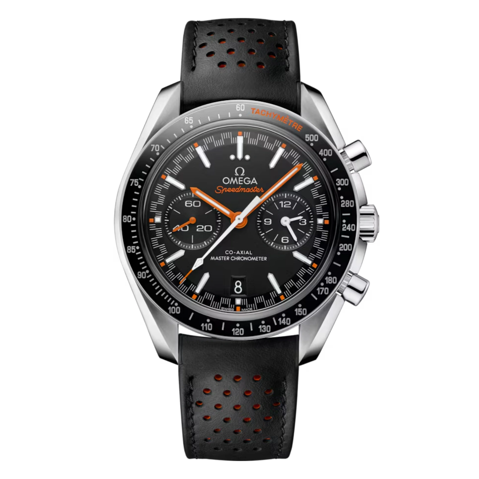 Speedmaster Two Counters Super Racing steel on leather strap 44.25 mm - Men's Watch
