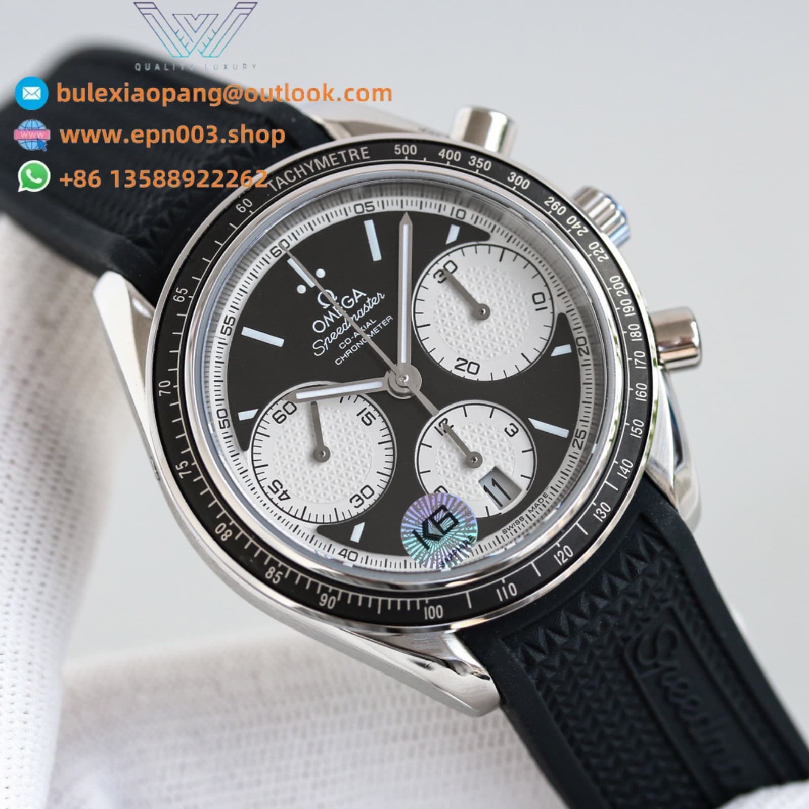Speedmaster Two Counters Racing steel on rubber strap - Men's Watch
