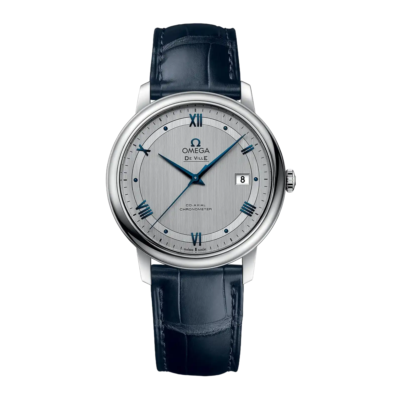 De Ville Prestige 39.5 mm-steel on leather strap-Mens Watch