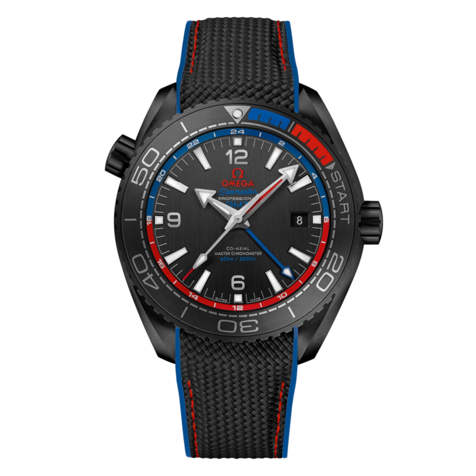 Seamaster Planet Ocean 600M  black ceramic on rubber strap 45.5mm - Men's Watch