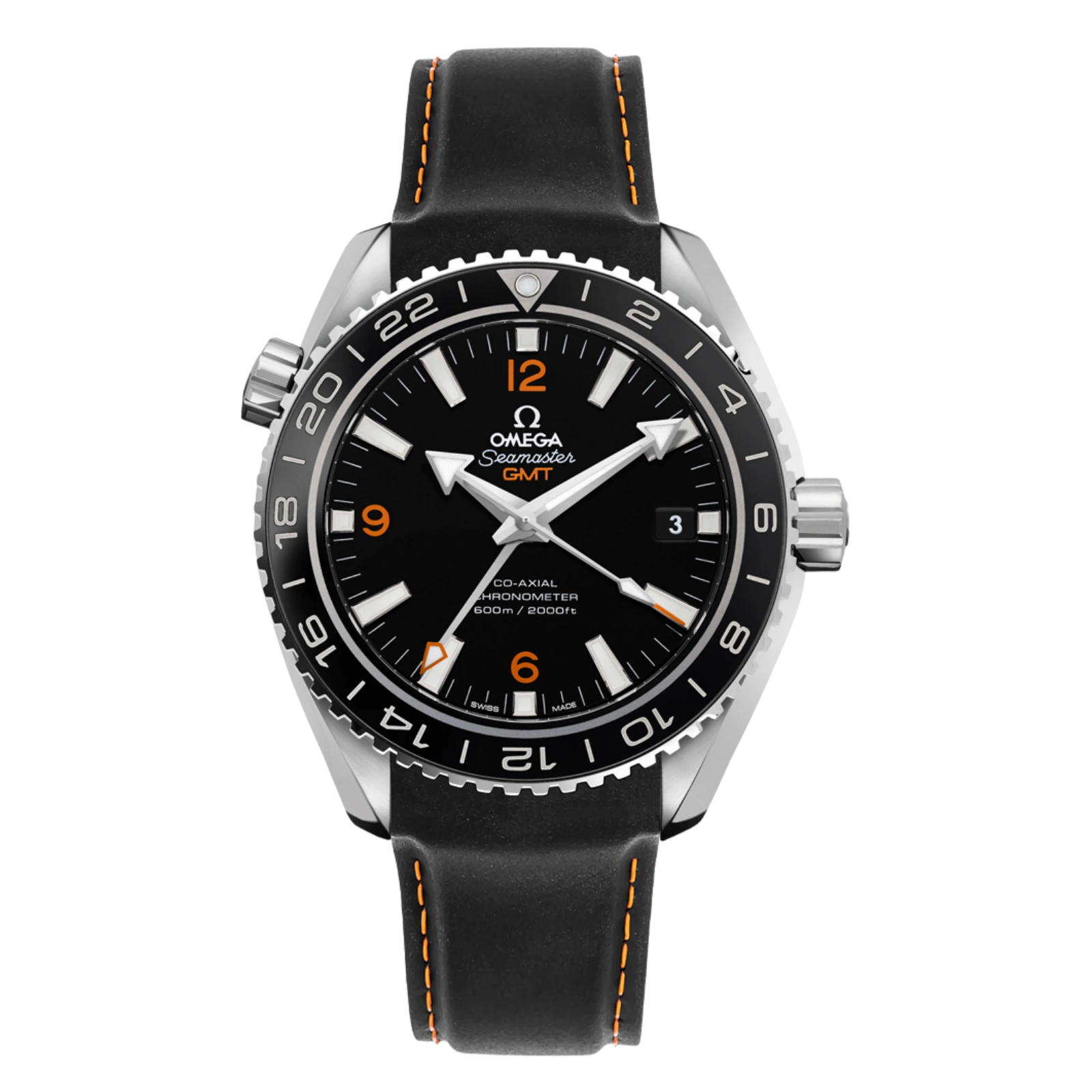 Seamaster Planet Ocean 600M Stainless Steel Automatic Watch with Black Rubber Band 43.5mm - Men's Watch