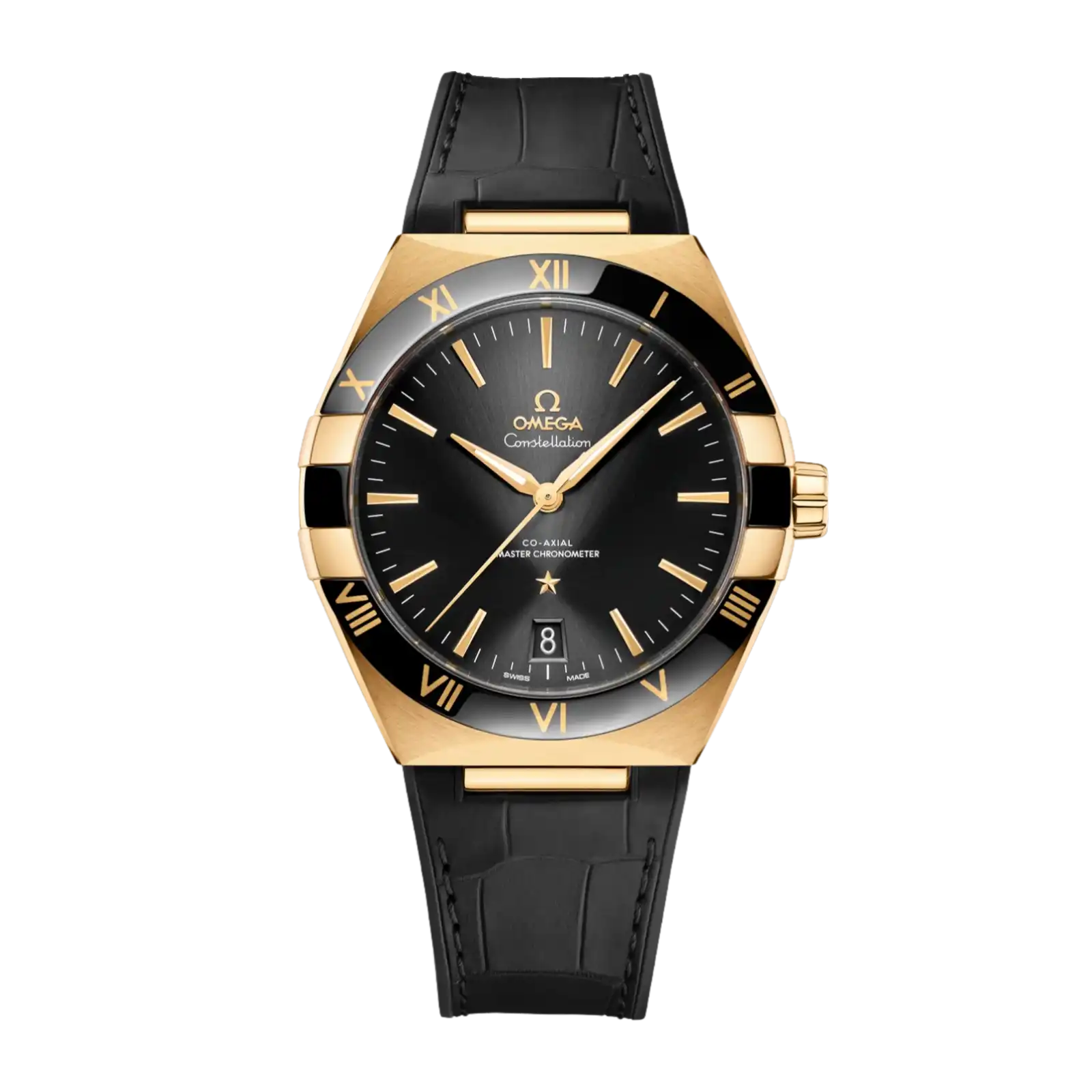 Constellation 41mm-yellow gold on leather strap - Mens Watch