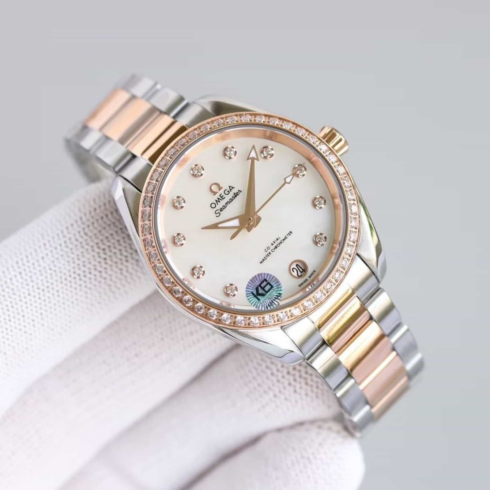 Seamaster Aqua Terra 150M 34mm-steel ‑ Sedna™ gold on steel ‑ Sedna™ gold - Ladies Watch