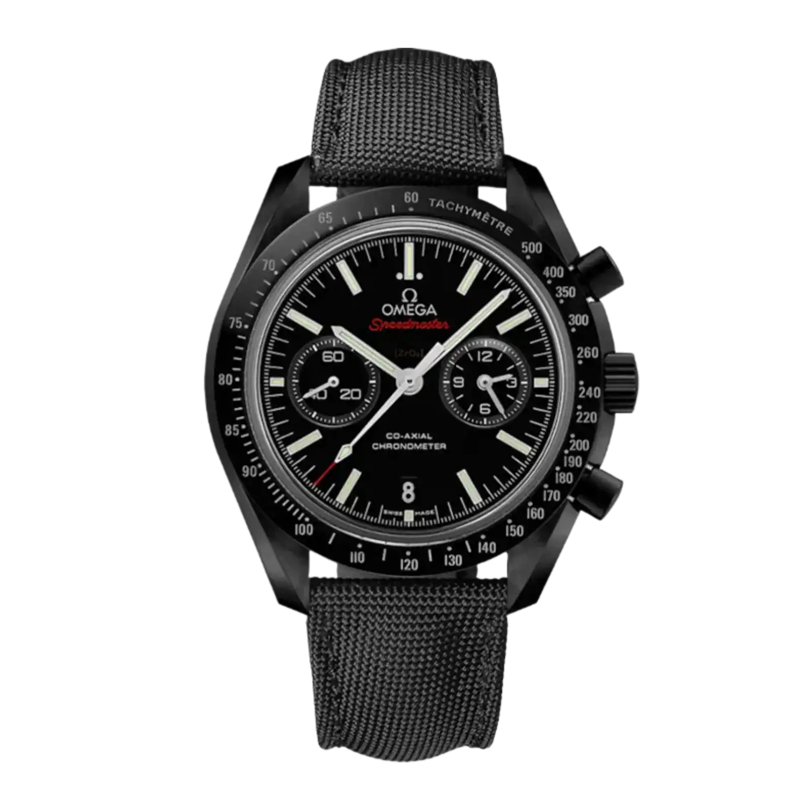 Speedmaster Dark Side of The Moon 44.25mm-Black Cermic On Coated Nylon Fabric Strap With Foldover Clasp - Mens Watch