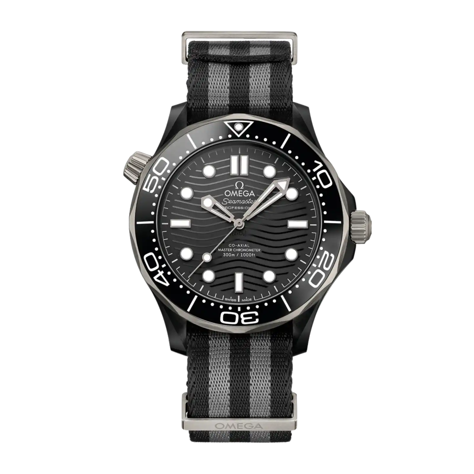 Seamaster Diver 300m 43.5mm Black Ceramic On Nato Strap - Mens Watch