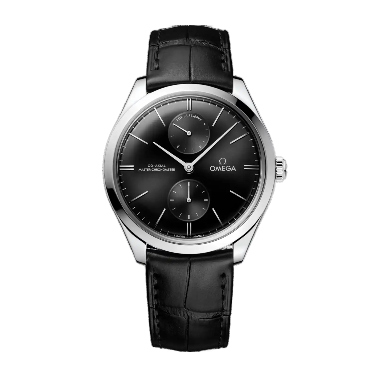 De Ville Tresor 40mm-steel on leather strap - Mens Watch