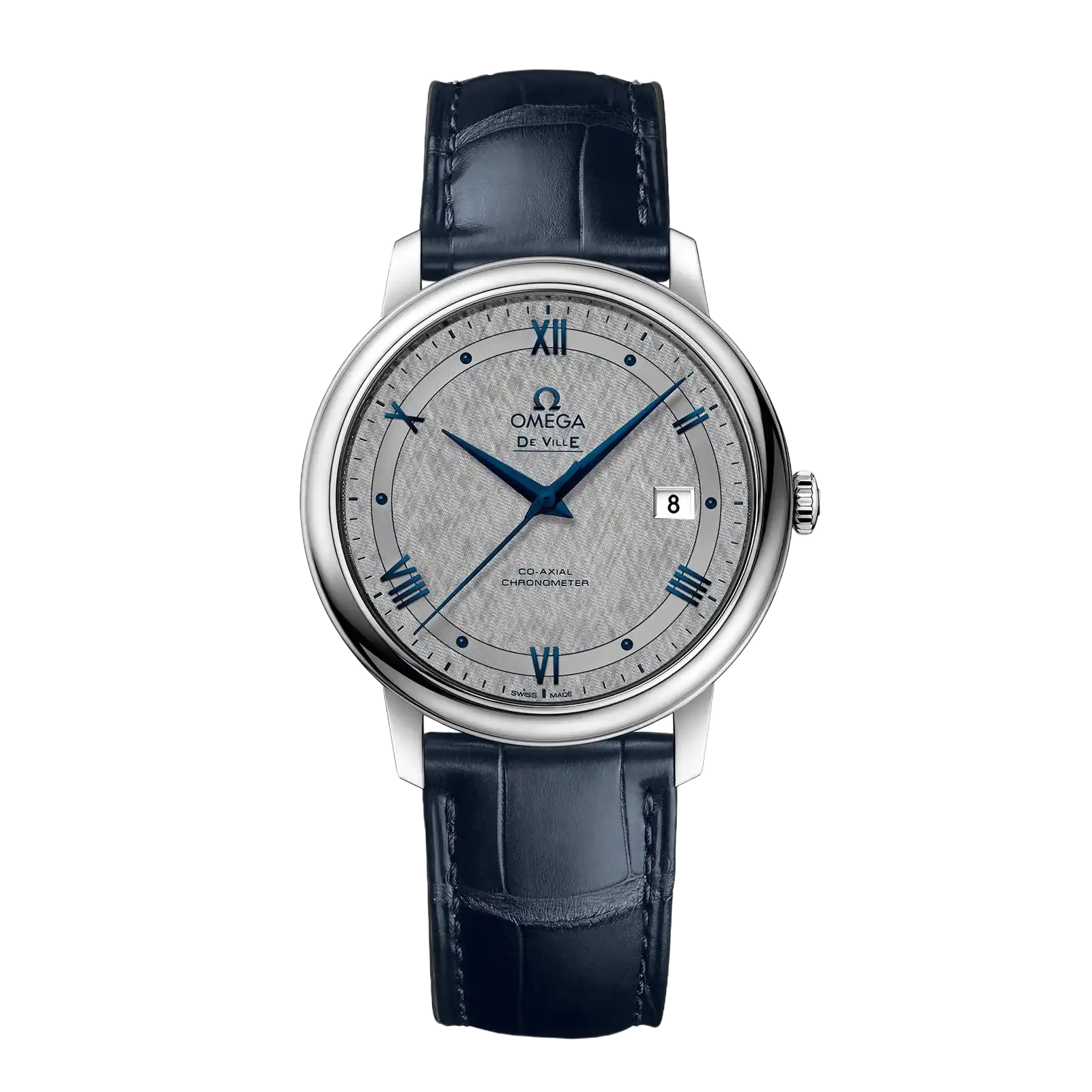 De Ville Prestige 39.5 mm-steel on leather strap-Mens Watch