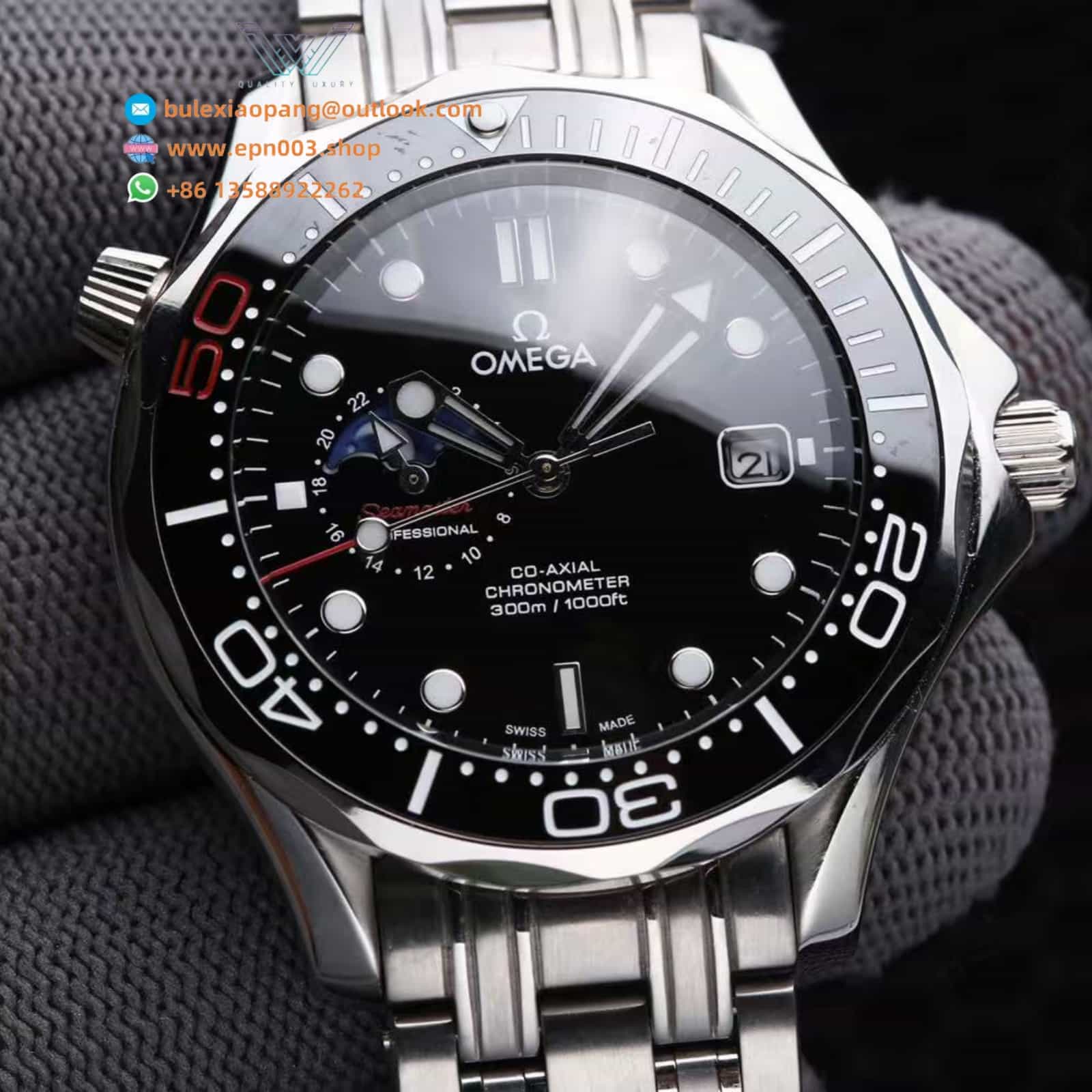Seamaster Diver 300M with Unique Nine-Character Position Moon Phase Display 41mm - Men's Watch